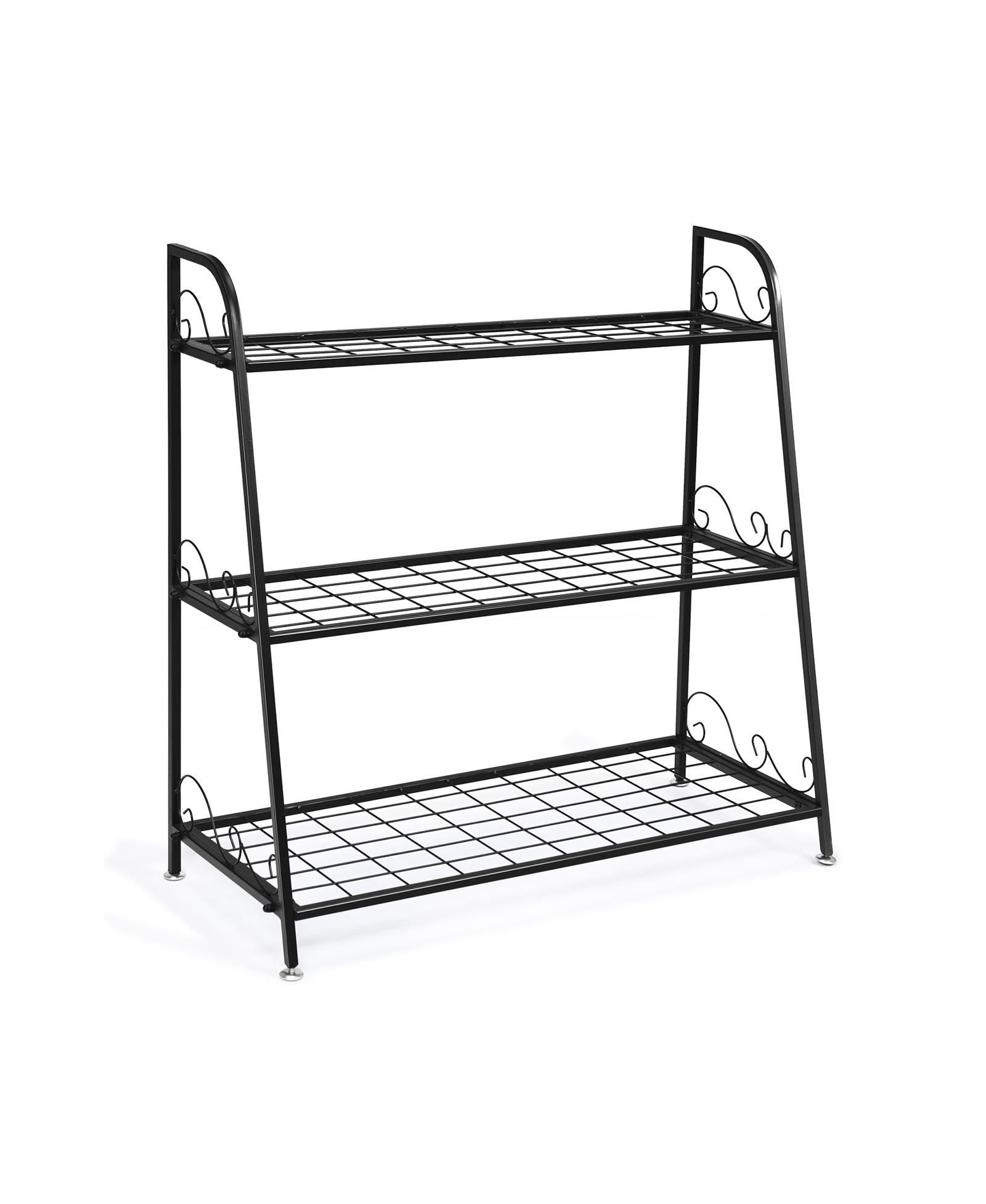 SKONYON 3-Tier Metal Plant Stand Shelf Display Rack for Plants Shoes Flowerpot