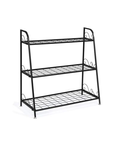 SKONYON 3-Tier Metal Plant Stand Shelf Display Rack for Plants Shoes Flowerpot