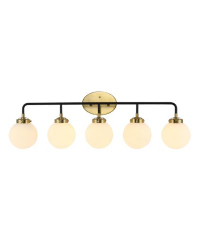 Современный настенный светильник JONATHAN Y Caleb 38" 5-Light LED, латунь/стекло