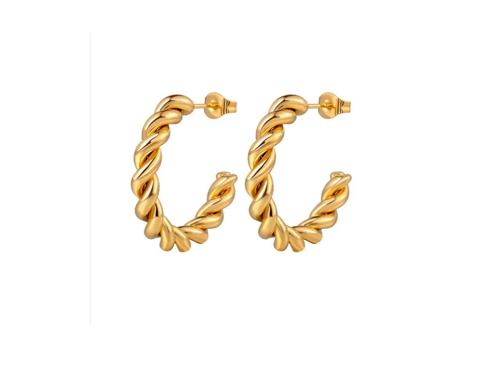 Золотые серьги-кольца Hollywood Sensation Gold Rope Hoop Earrings