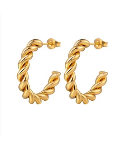 Золотые серьги-кольца Hollywood Sensation Gold Rope Hoop Earrings