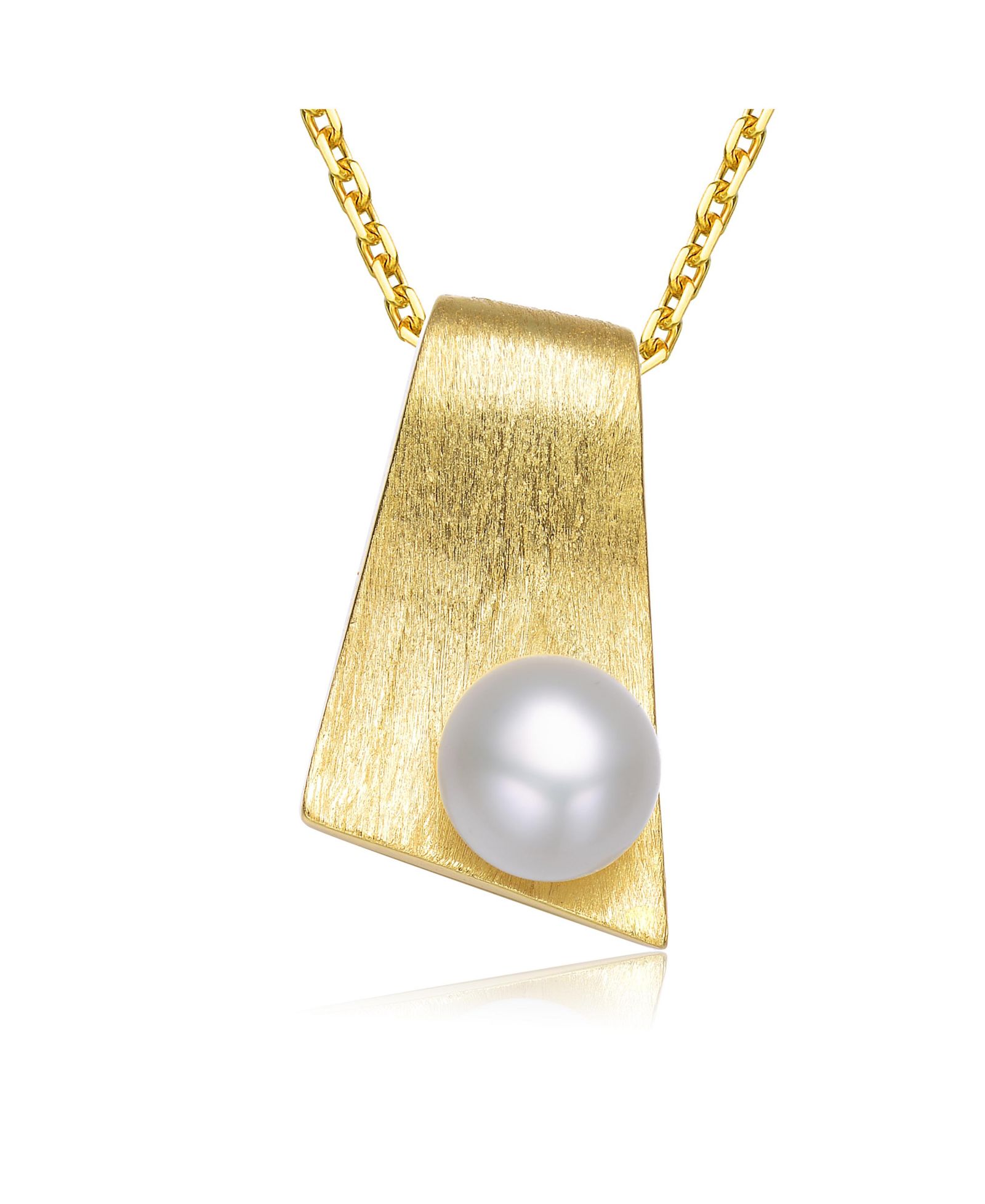 Подвеска Genevive Sterling Silver 18K Gold Plated Unique Pearl