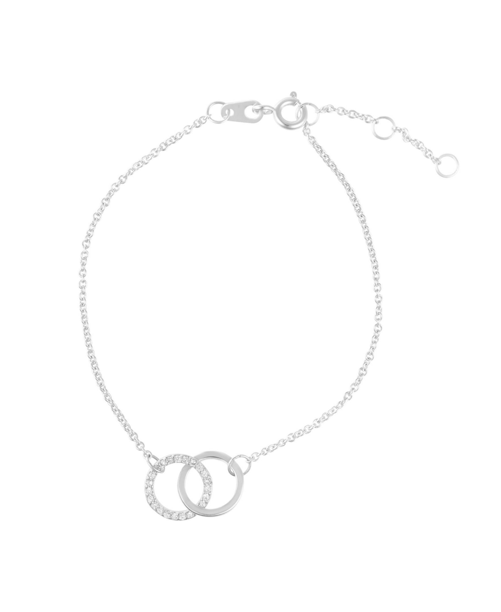Браслет ADORNIA Silver-Tone Adjustable Cubic Zirconia Pavé Rings