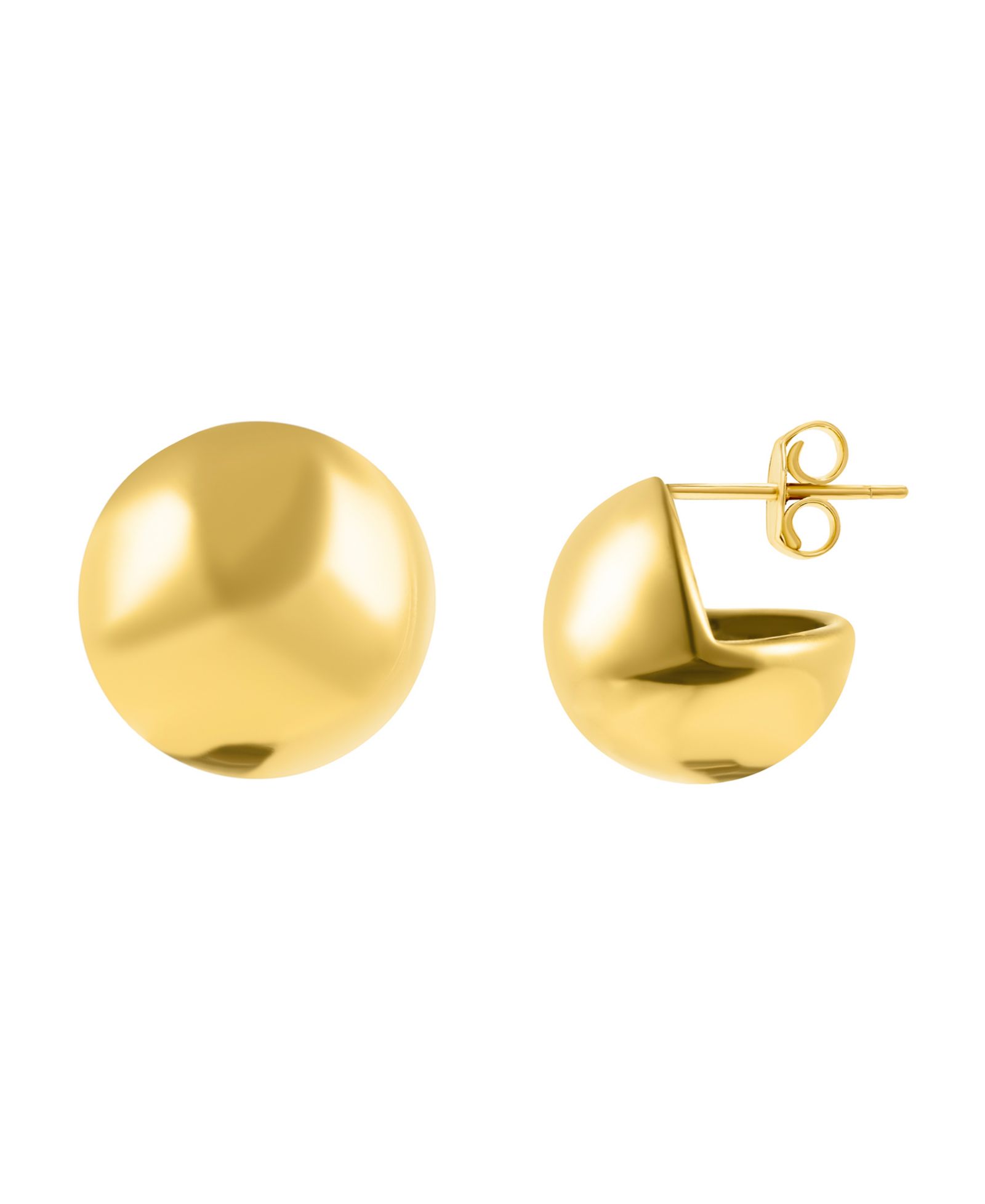 ADORNIA Gold Tarnish Resistant Oversized Ball Stud Earrings