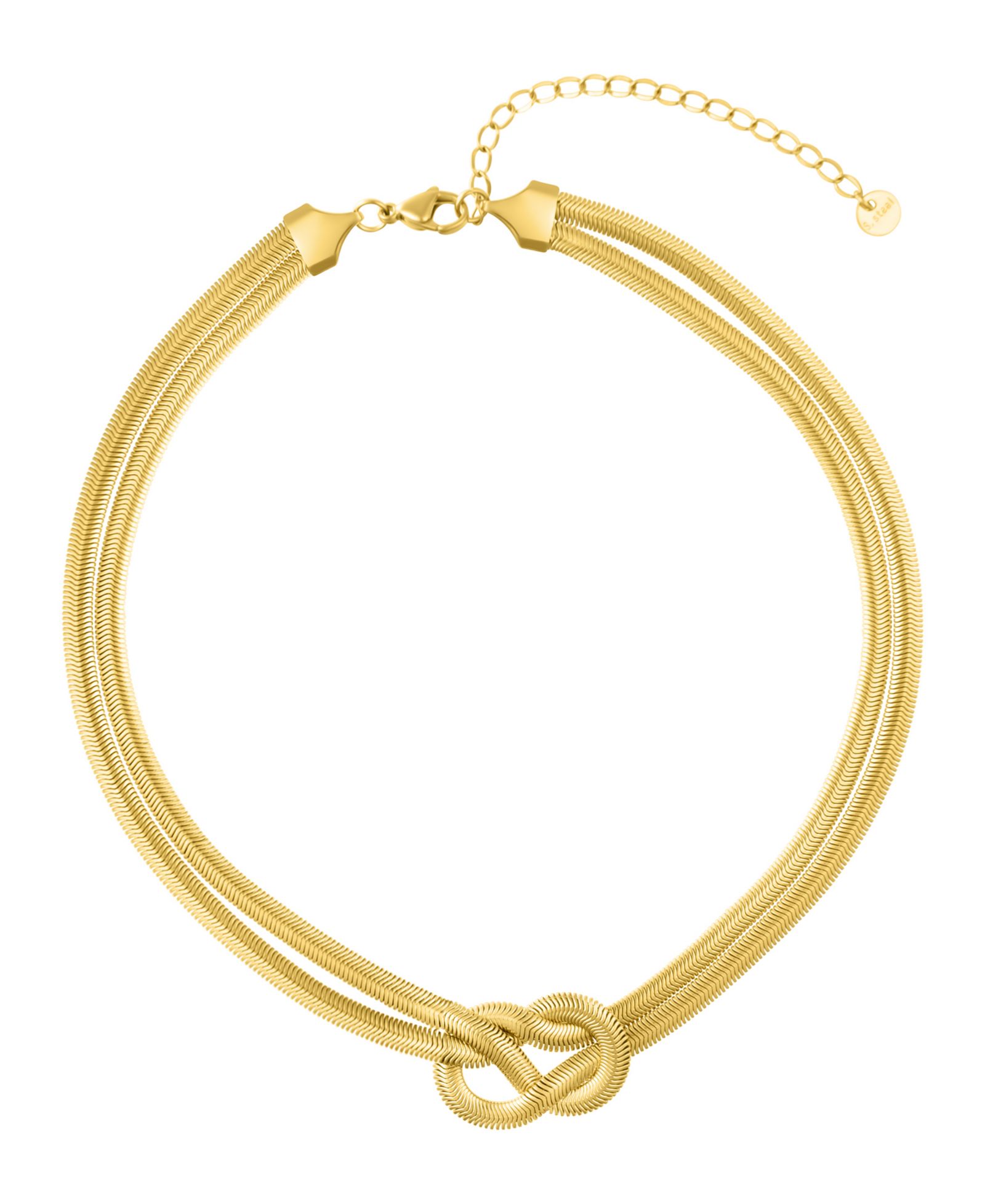 ADORNIA Gold Tarnish Resistant Adjustable Knot Collar Necklace