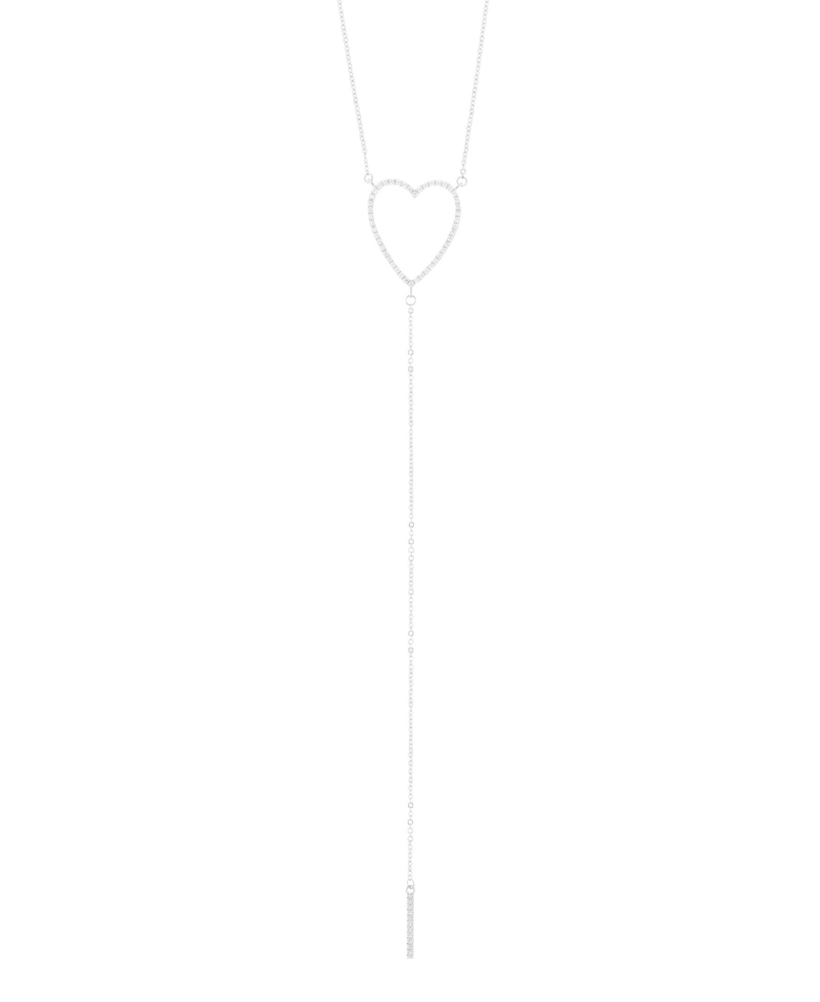 ADORNIA Gold Adjustable Cubic Zirconia Heart Y-Necklace