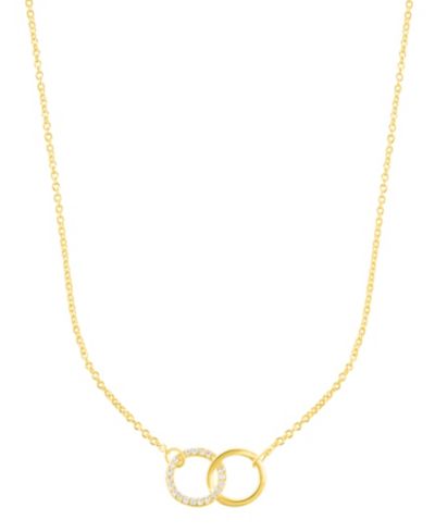 ADORNIA Колье с регулируемыми кольцами Cubic Zirconia Pave