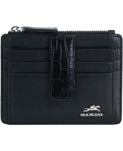 Mancini Women's Croco2 RFID Secure Card Case Wallet