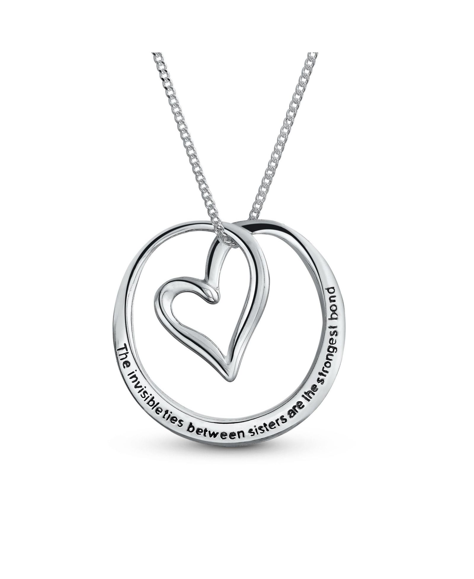 Bling Jewelry Подвеска-кулон Infinity Circle Sister Bond, позолоченное серебро