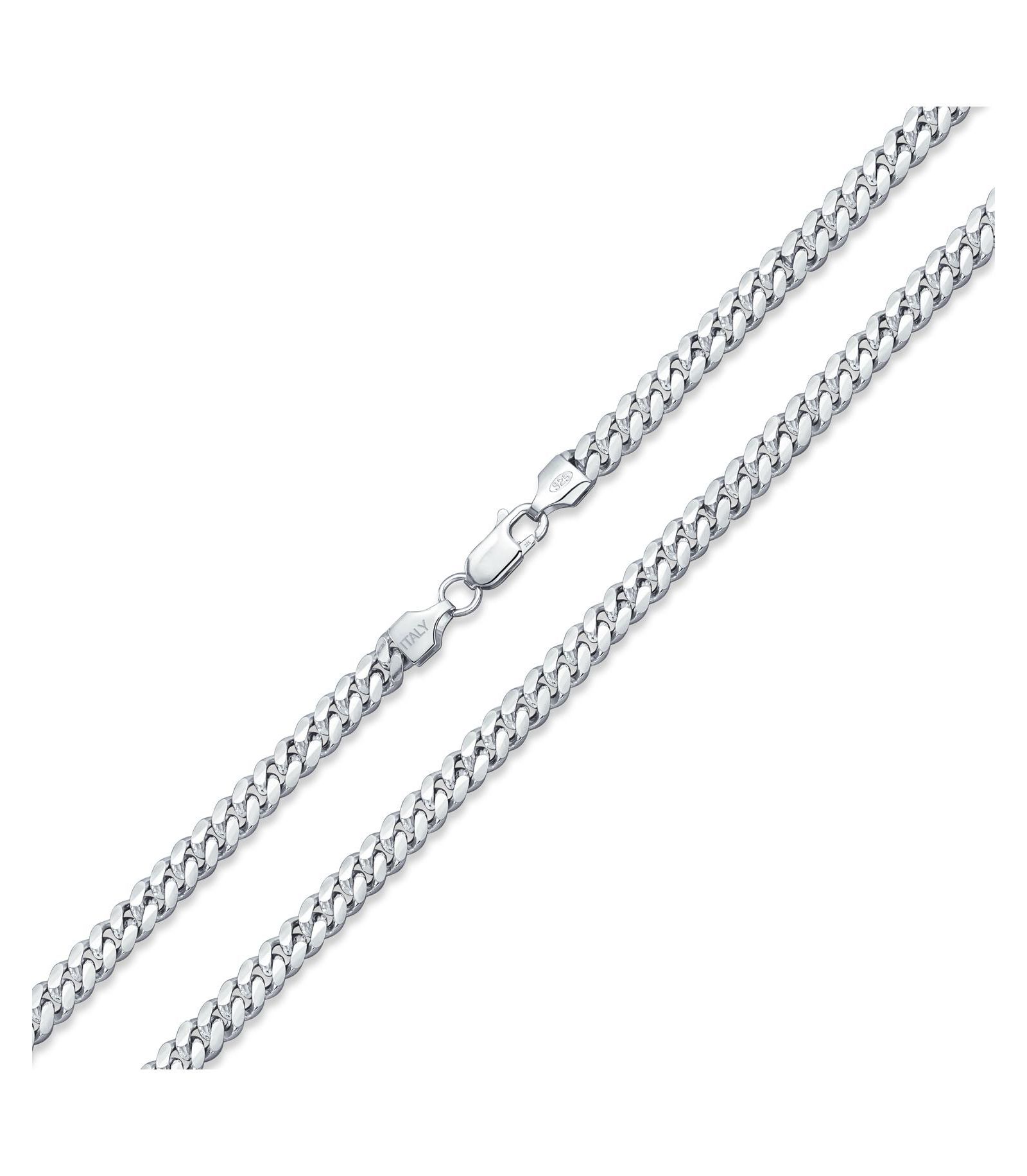 Bling Jewelry Solid Heavy .925 Sterling Silver Curb Miami Cuban Chain Link Necklace 18"