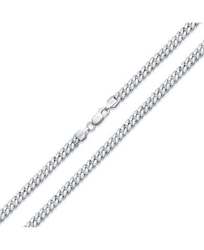 Bling Jewelry Solid Heavy .925 Sterling Silver Curb Miami Cuban Chain Link Necklace 18"