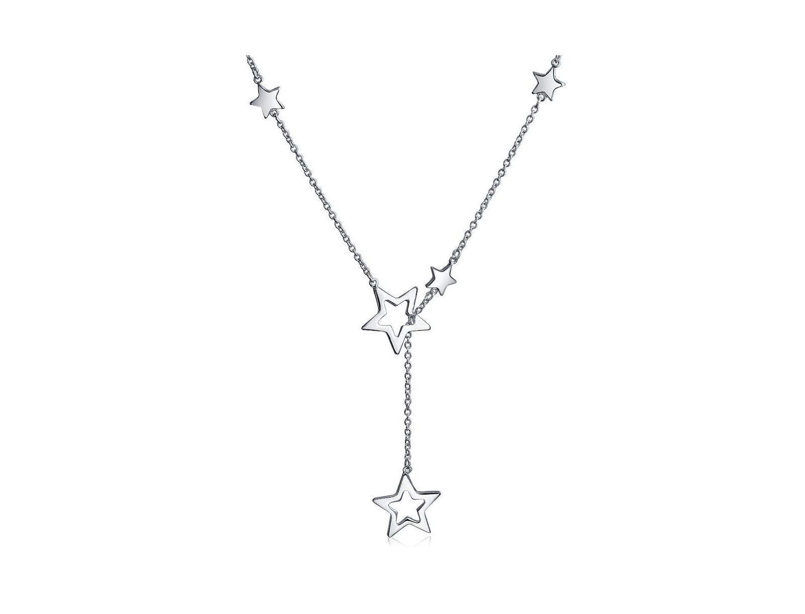 Bling Jewelry кулон Lariat с звездами и американским флагом из стерлингового серебра
