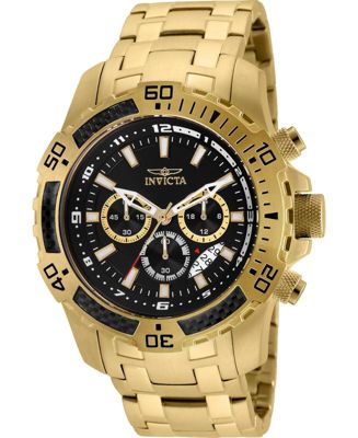 Invicta Мужские часы Pro Diver Quartz Chronograph Black Dial 24855