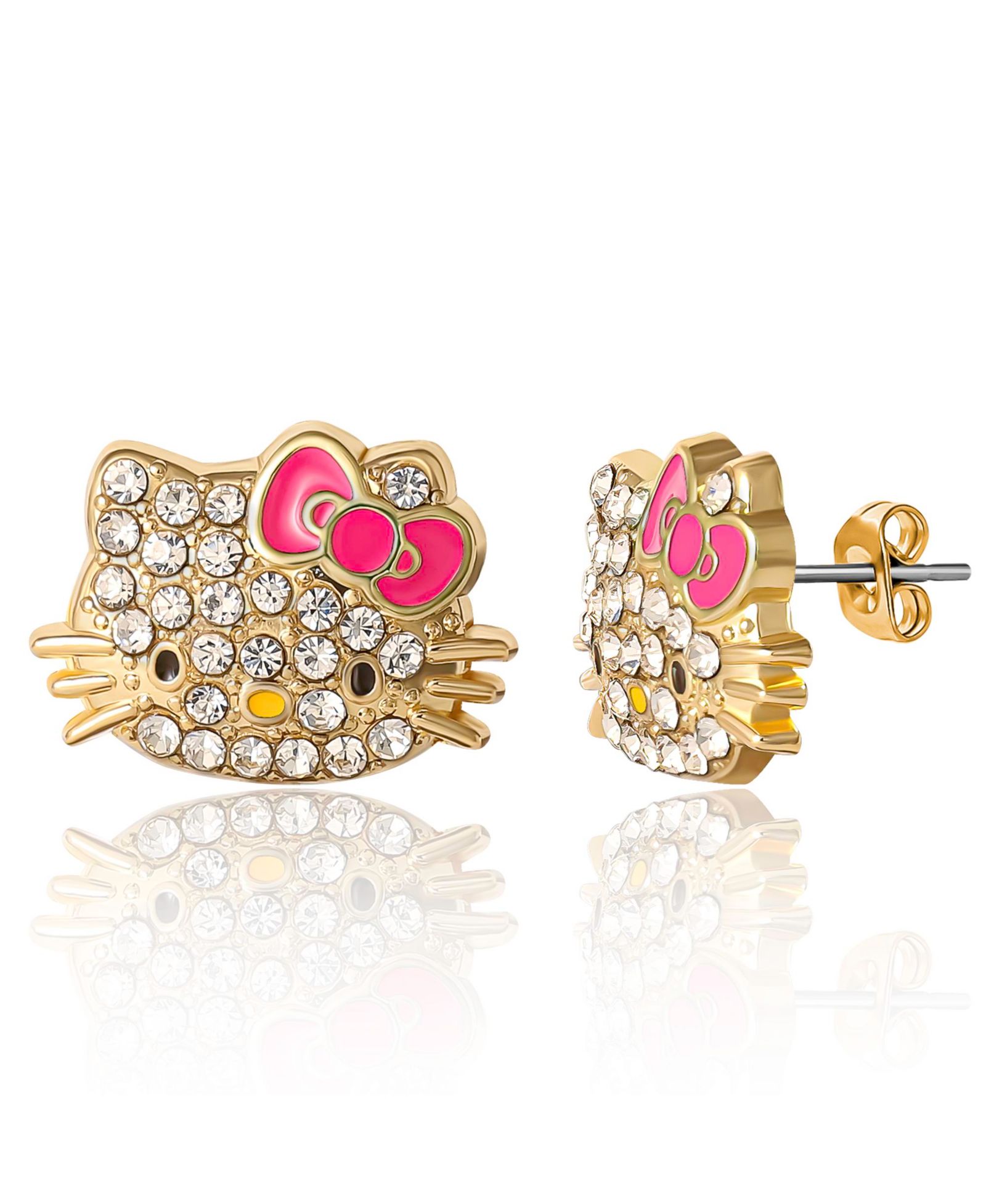 Hello Kitty Sanrio серьги с кристаллами Pave Crystal Stud