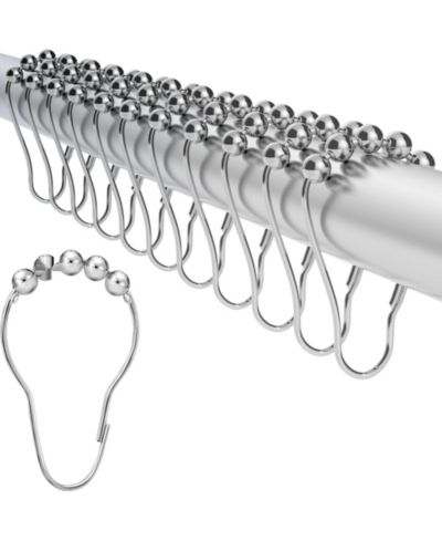 LiBa Shower Curtain Rings - Set of 12, Rustproof Stainless Steel