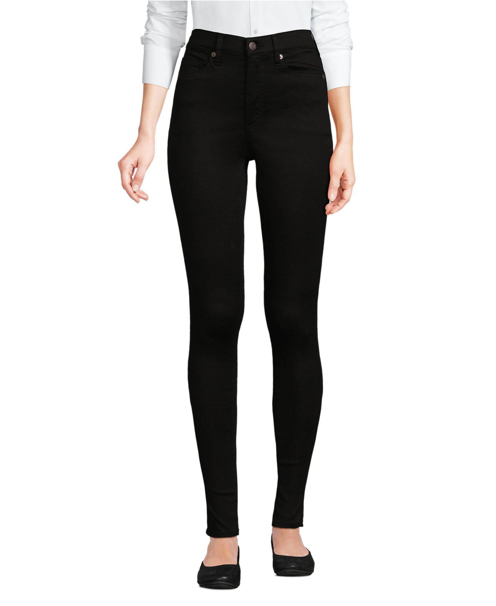 Lands' End Petite High Rise Stretch Denim Skinny Jeans