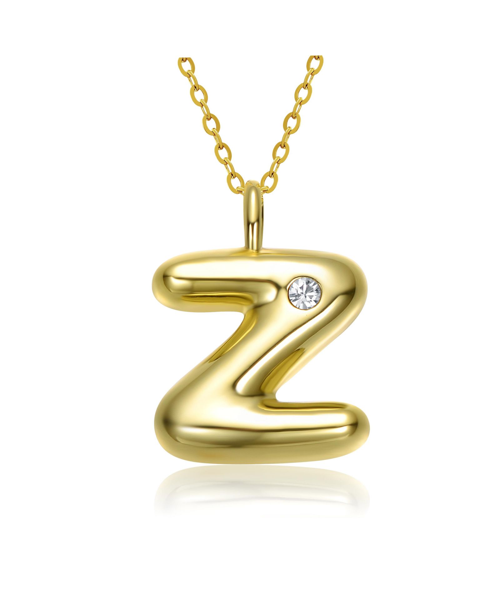 GiGiGirl Cubic Zirconia Bubble Initial Necklace