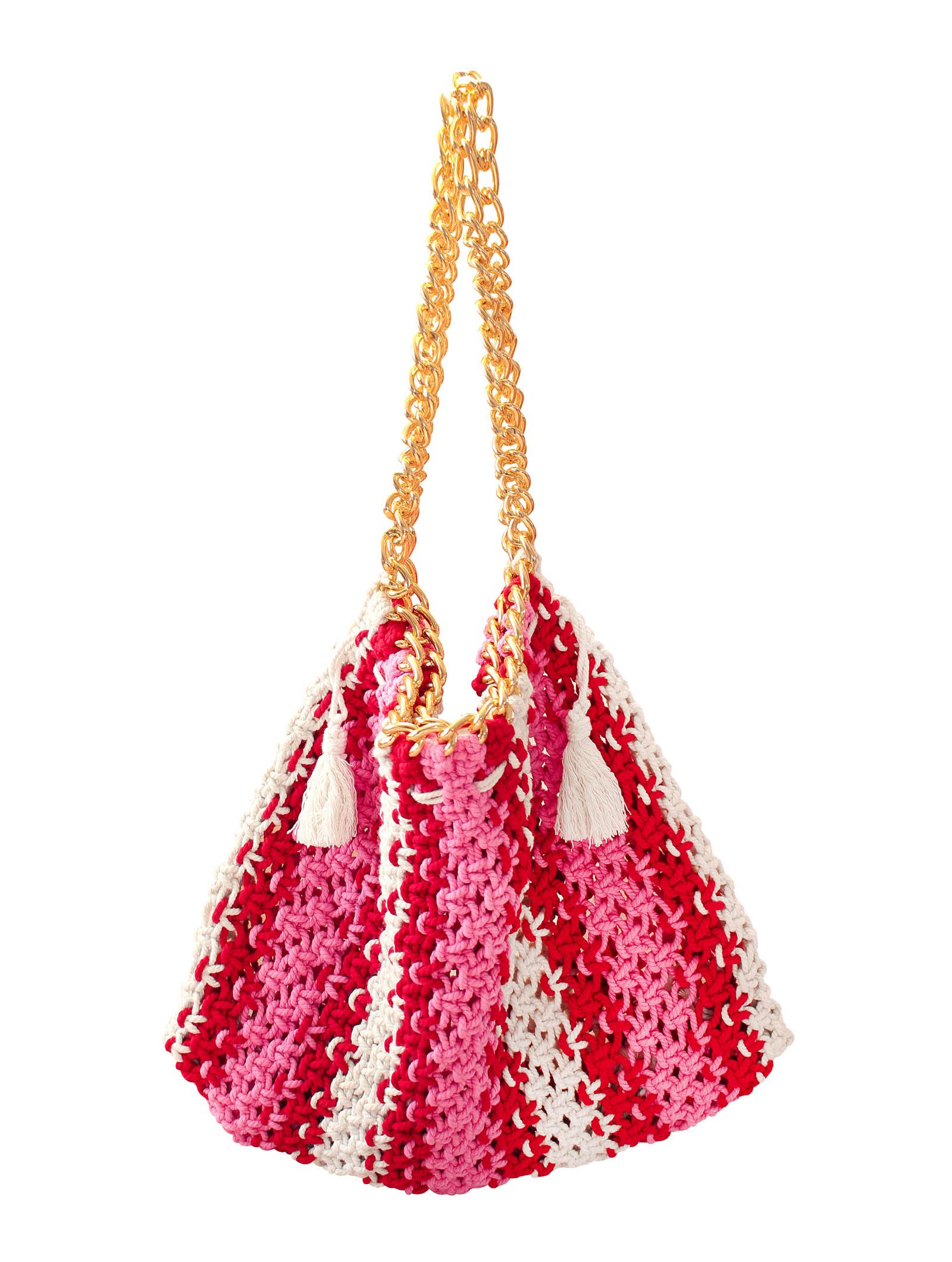 Пляжная сумка Cannes COLETTE Macrame In Pink & Red