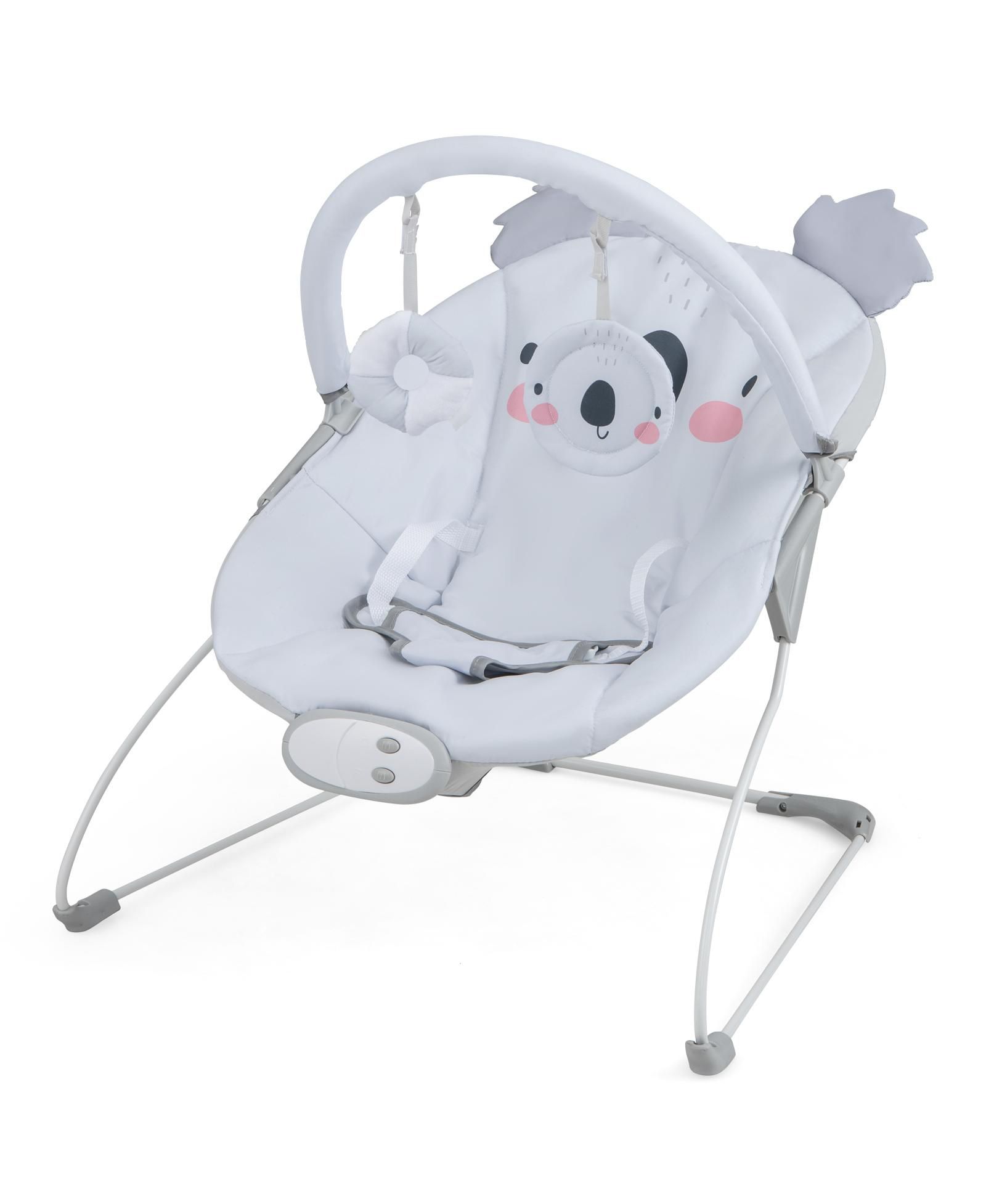 SKONYON Kids Portable Baby Bouncer Rocker Seat with Detachable Toy Bar-Gray