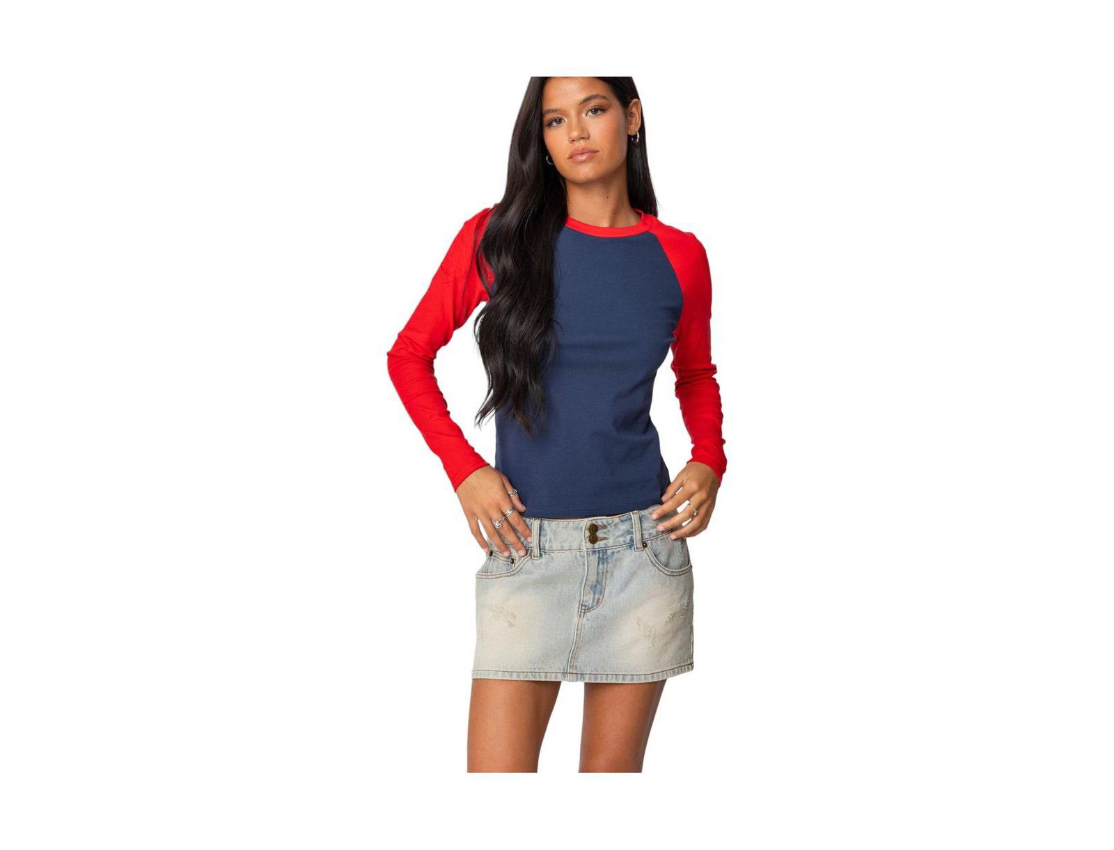 Edikted Women's Tommi Raglan Long Sleeve T Shirt