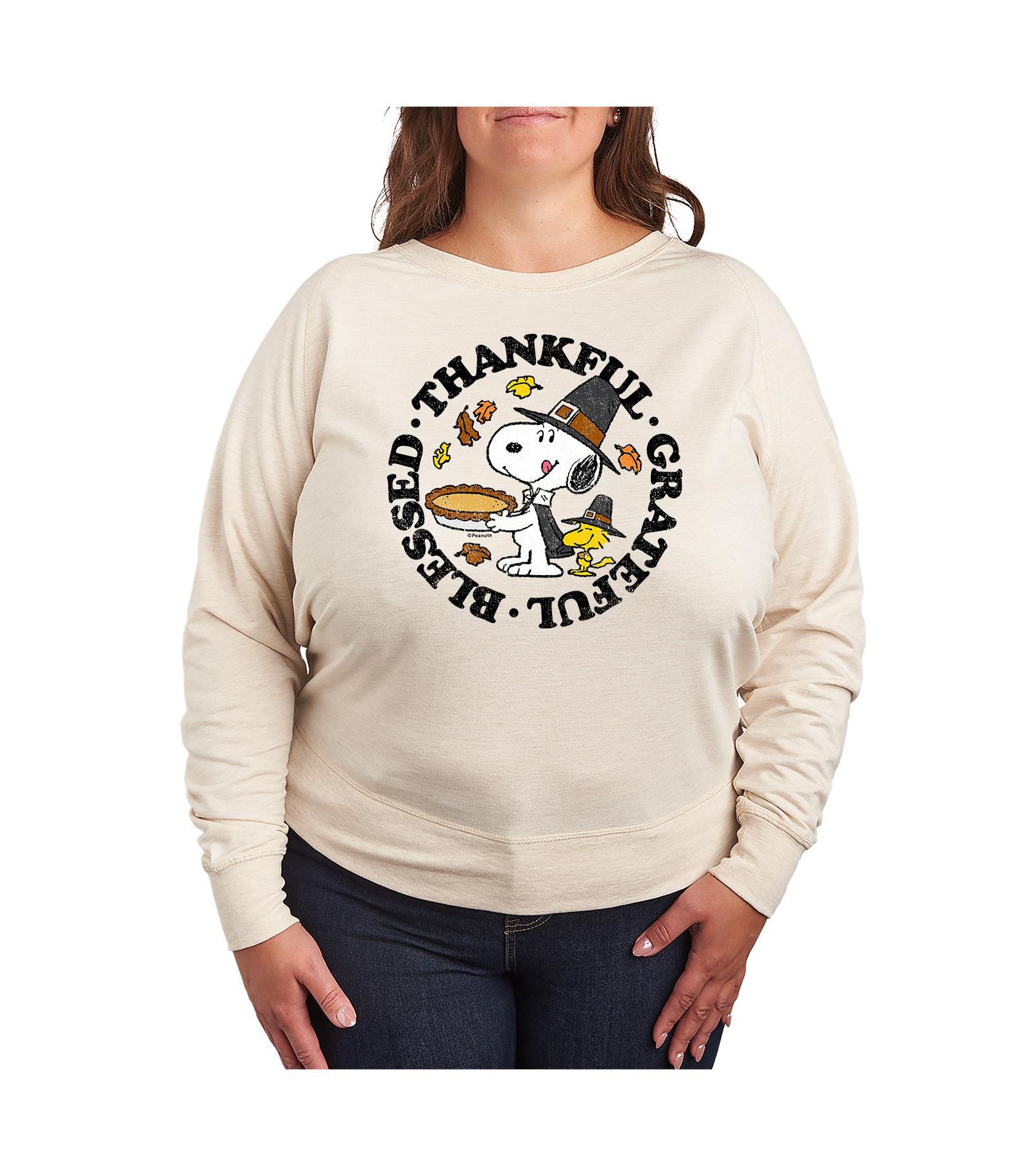 Футболка Hybrid Apparel Plus Size Peanuts Thankful Graphic Pullover