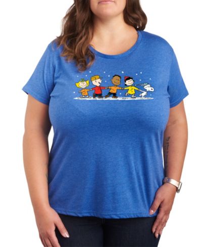 Hybrid Apparel Plus Size Peanuts Group Graphic T-shirt