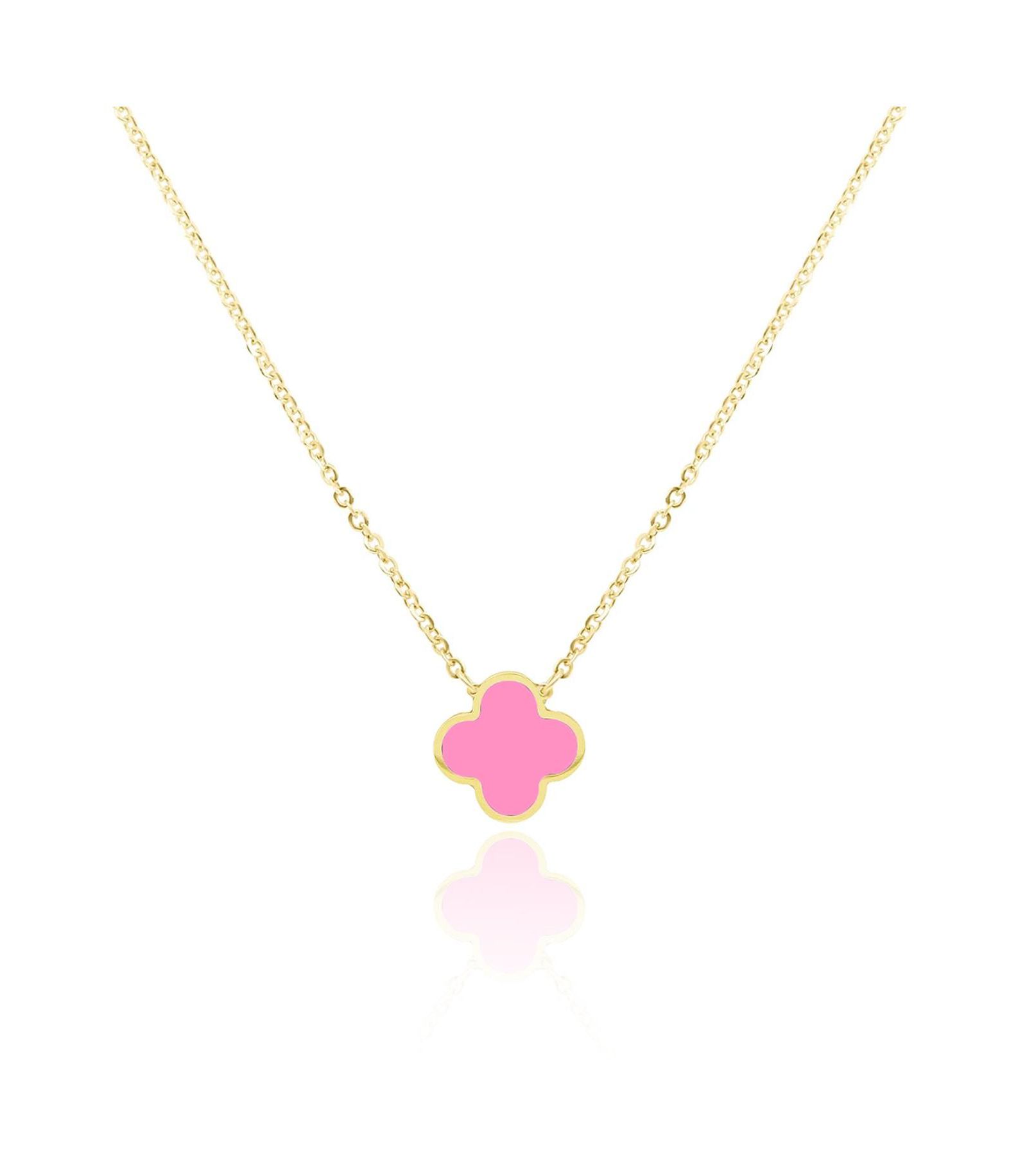 Подвеска The Lovery Small Bubblegum Pink Single Clover из золота 14K