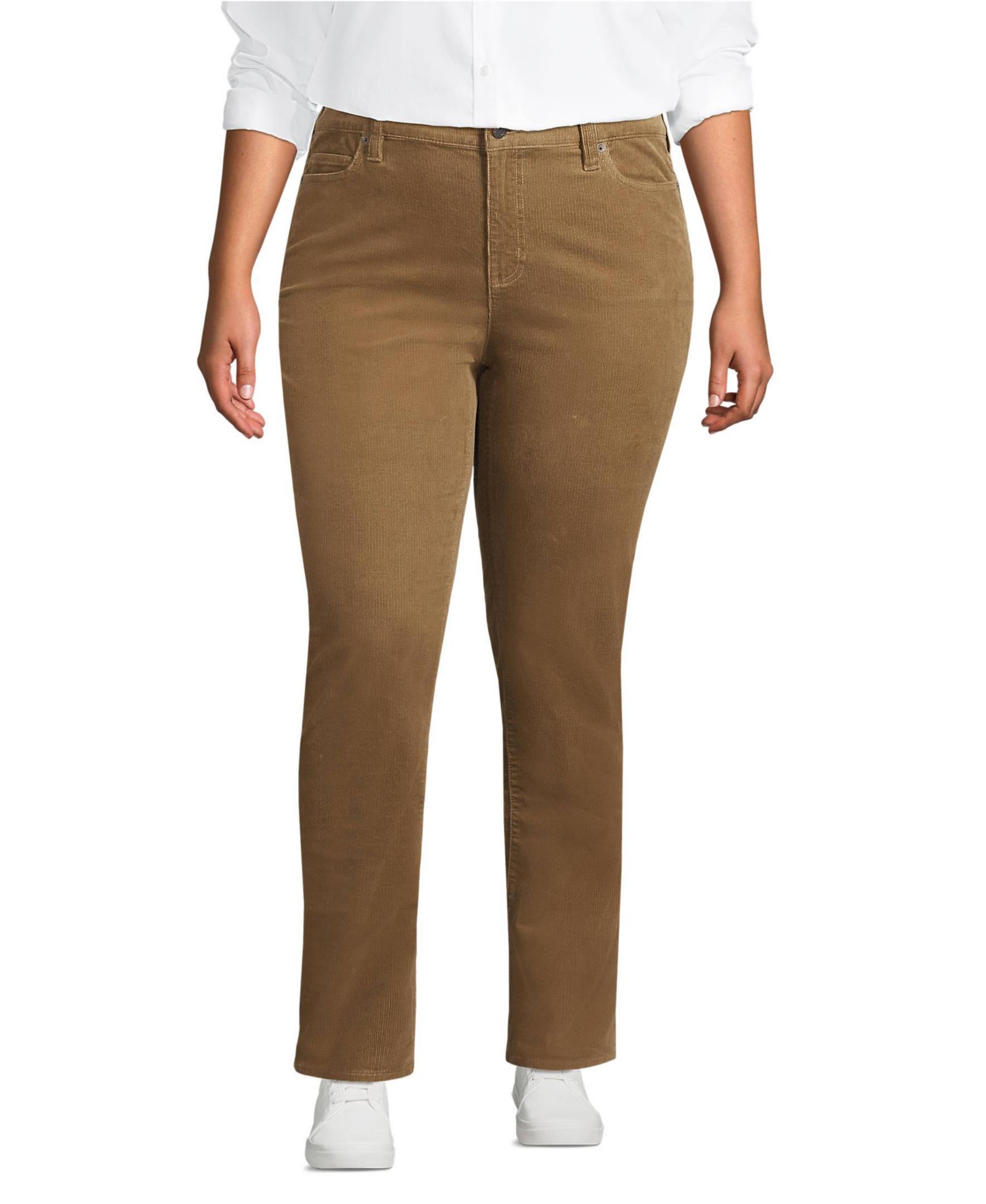 Lands' End Женские брюки из вельвета Straight Leg