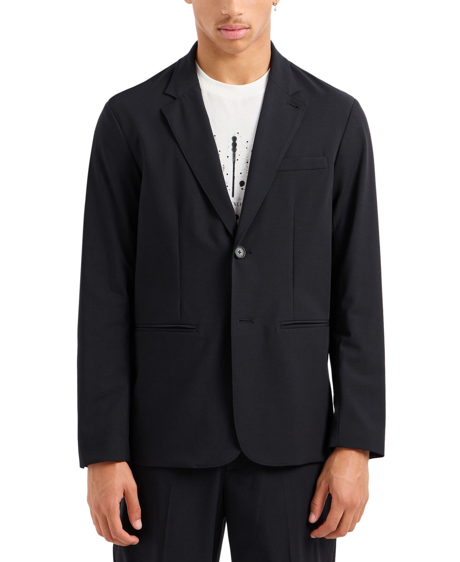 A|X Armani Exchange Мужской приталенный блейзер Solid Notch Lapel Stretch