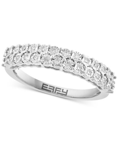 EFFY® кольцо Double Row Band из стерлингового серебра (1/6 ct. t.w.)