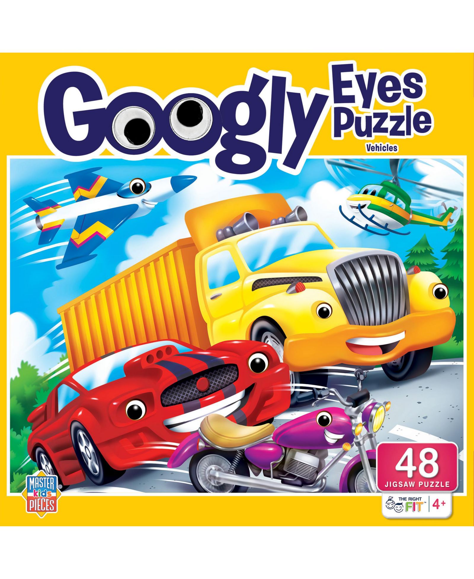 Пазл Googly Eyes - Vehicles 48 Piece