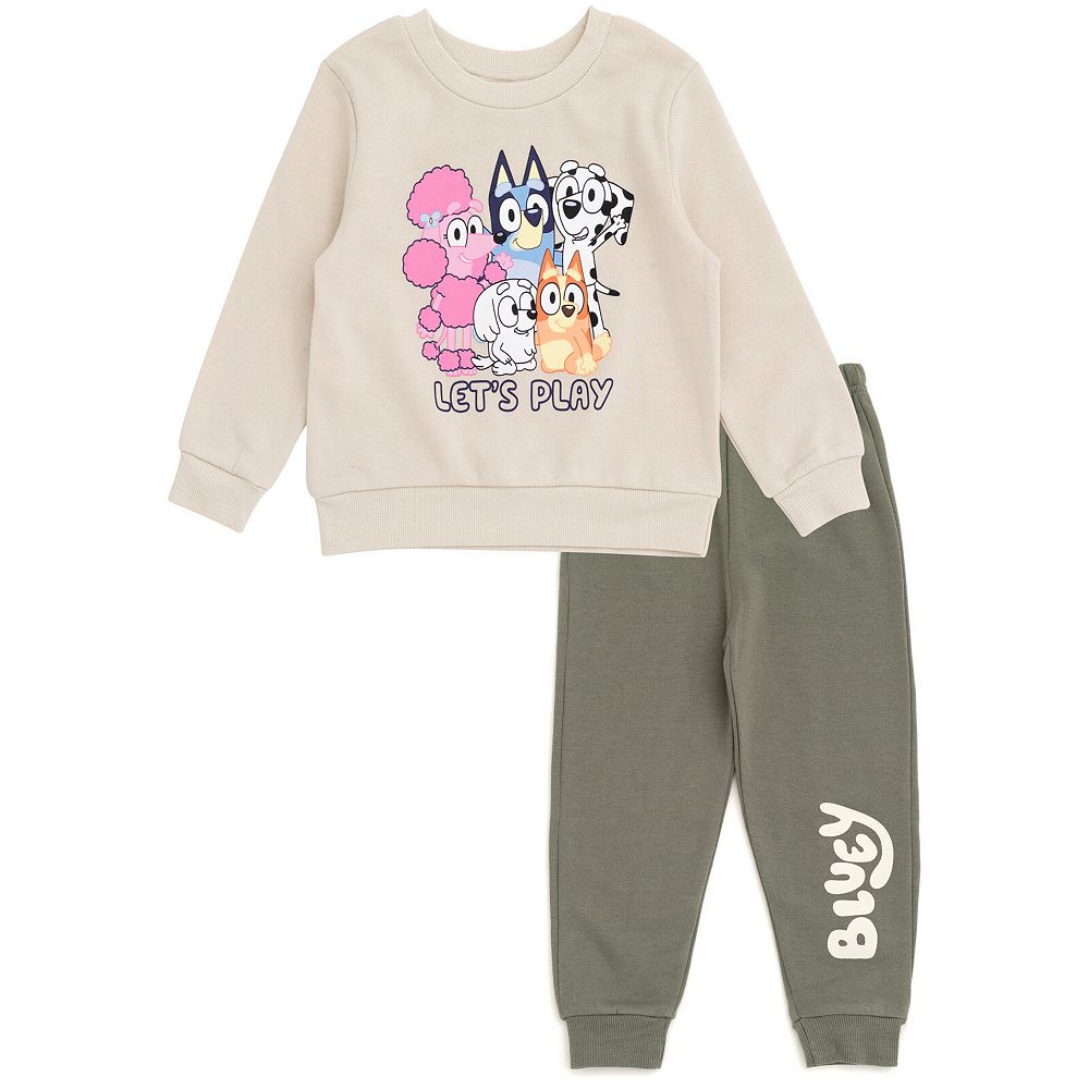 Bluey Little Boys 2-Piece Fleece Sweatshirt and Pants Set