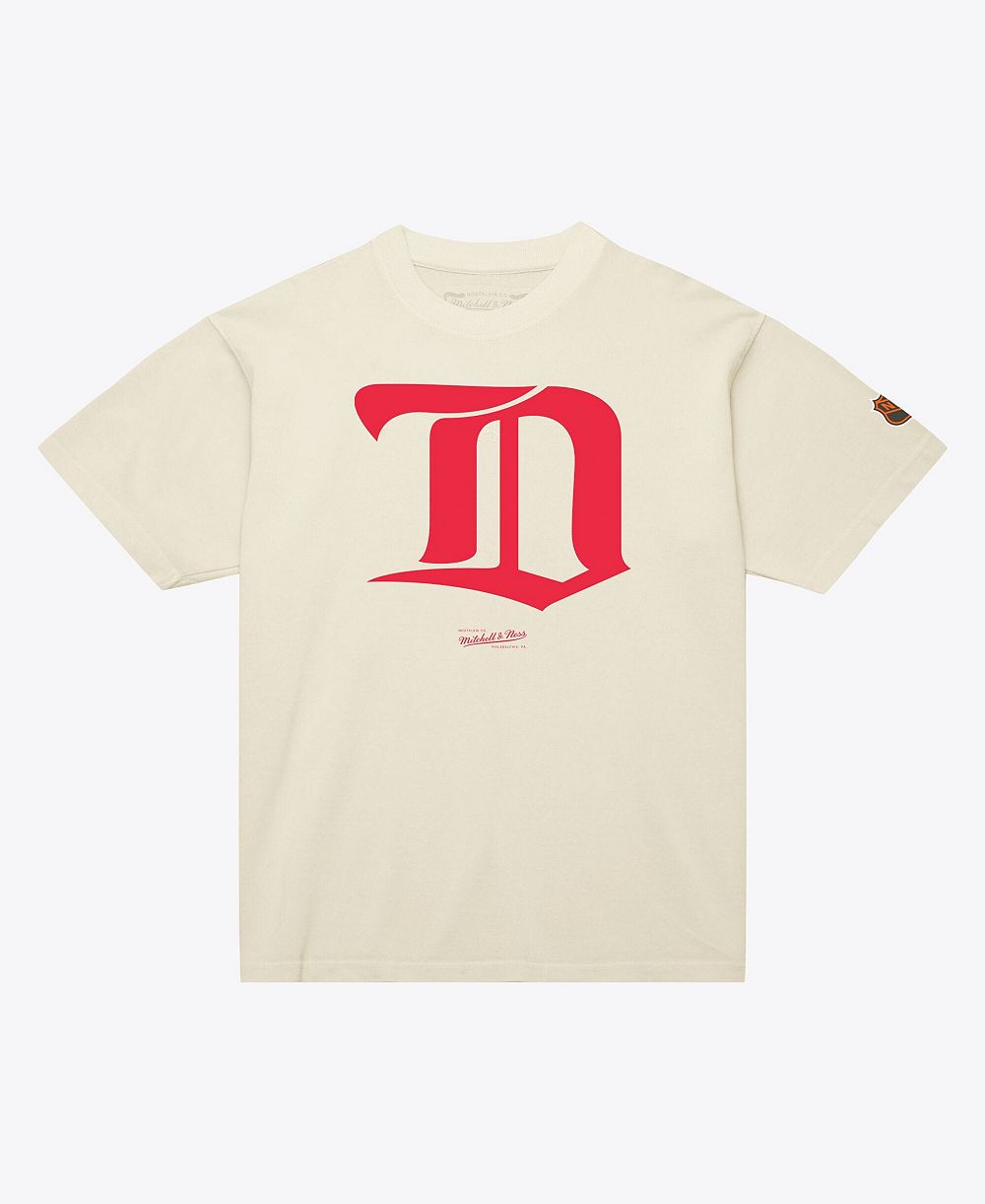 Mitchell & Ness Мужской Cream Detroit Red Wings Core Logo T-Shirt