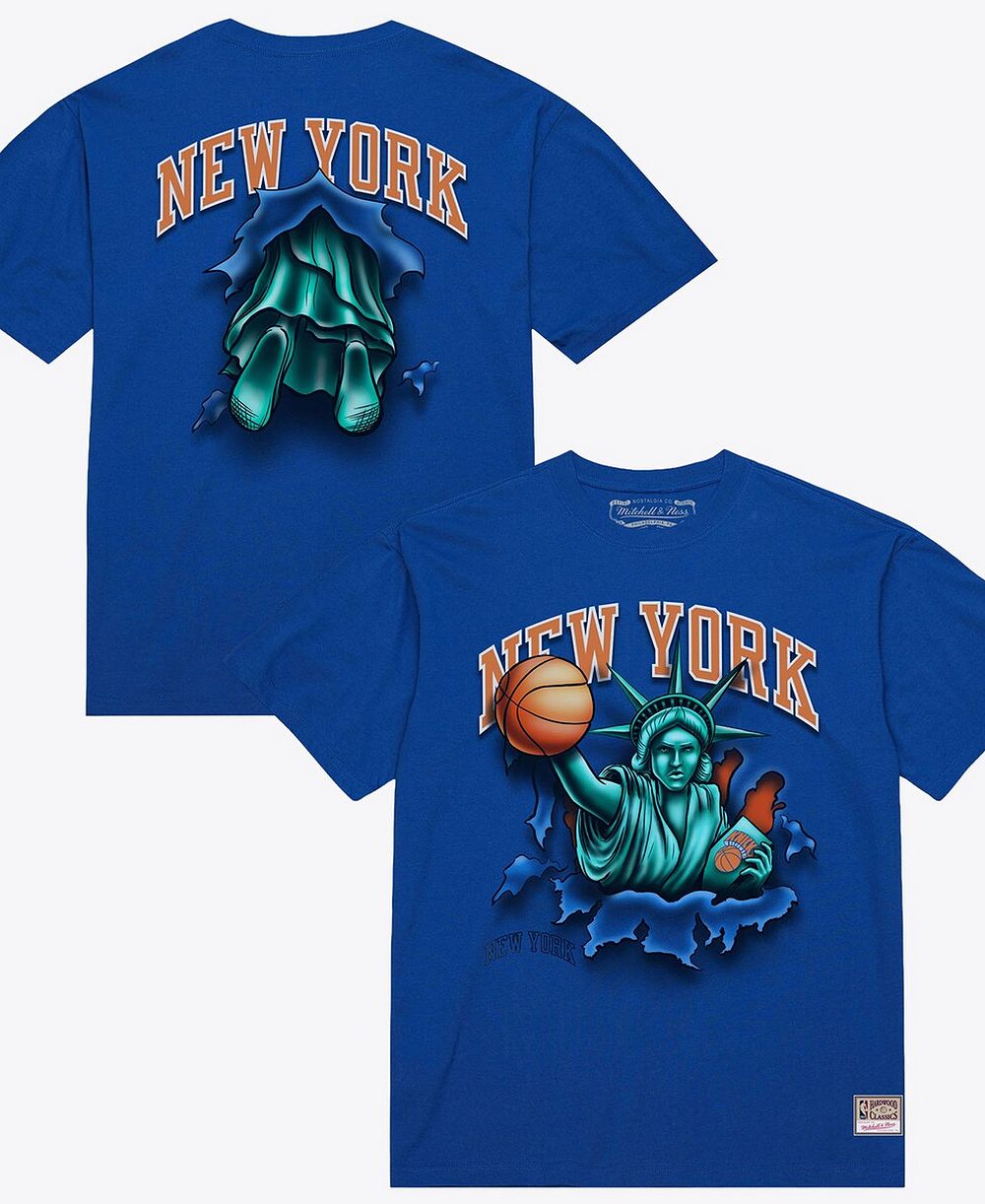 Мужская футболка Mitchell & Ness Blue New York Knicks Breakthrough