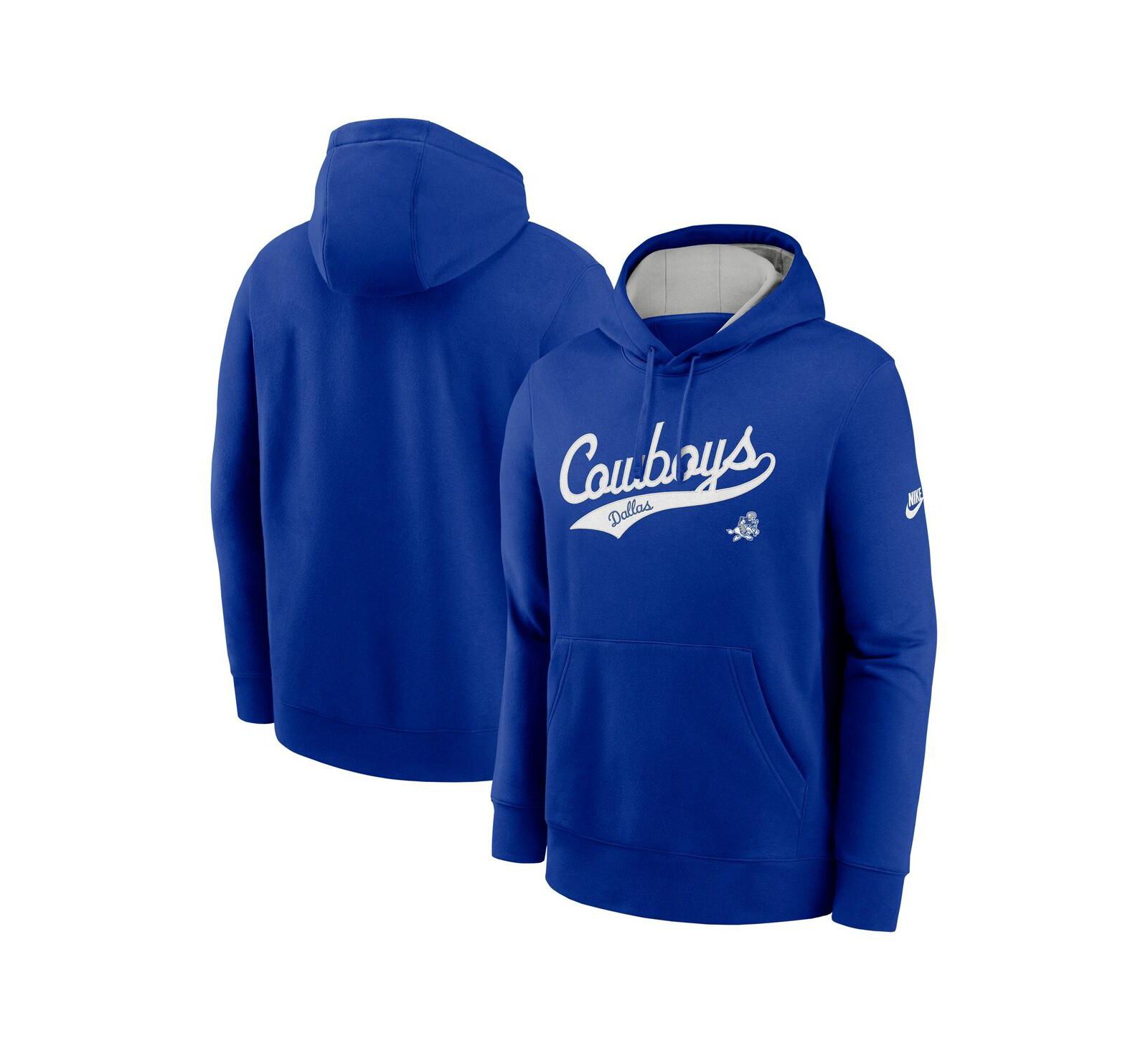 Nike Men's Royal Dallas Cowboys Rewind Tail Sweep Club Pullover Hoodie