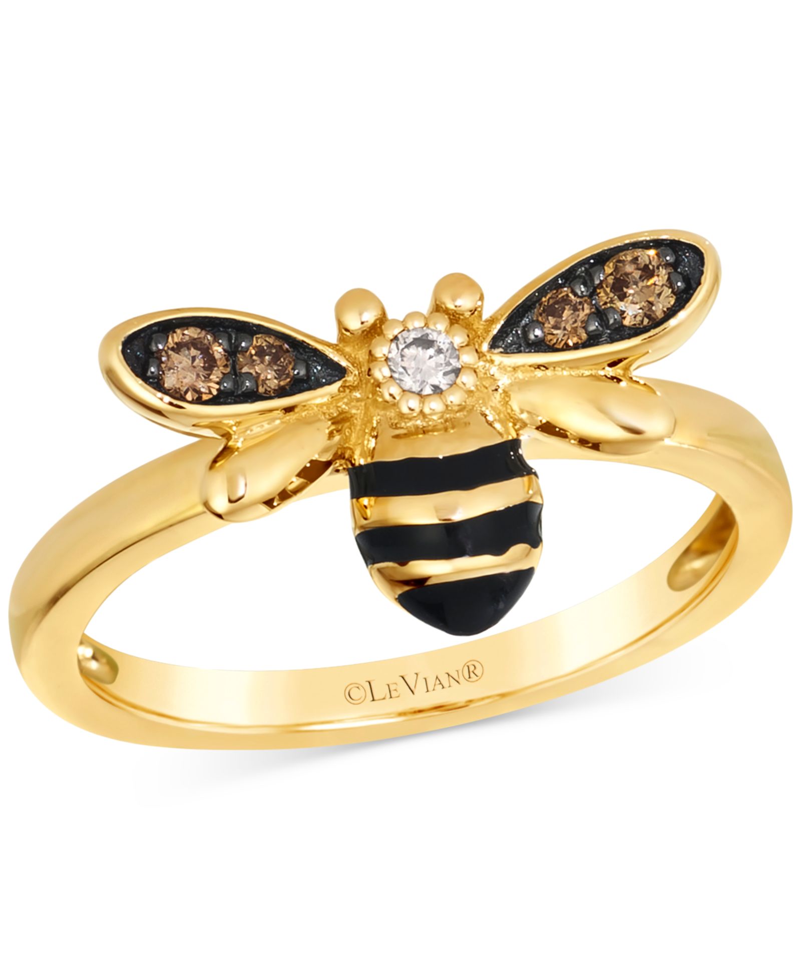 Кольцо Le Vian® Chocolate Diamond & Nude Diamond Honeybee в золоте 14k