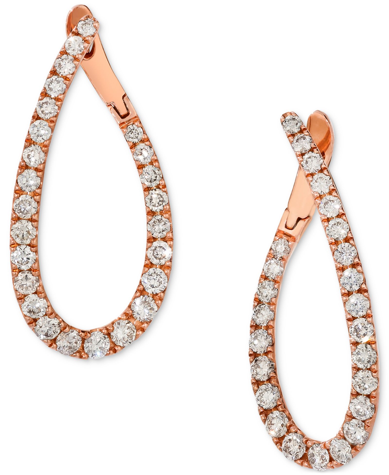 Серьги-кольца Le Vian Nude Diamond Teardrop Spiral в 14k Rose Gold