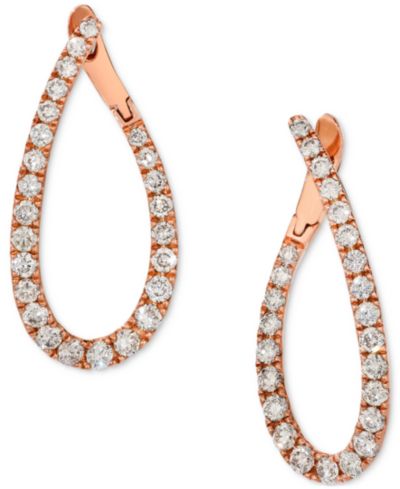 Серьги-кольца Le Vian Nude Diamond Teardrop Spiral в 14k Rose Gold