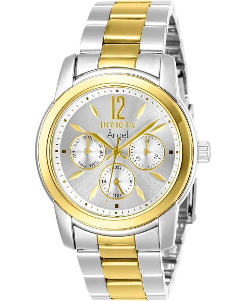 Женские наручные часы Invicta 11735 Angel Quartz с серебряным циферблатом и тремя стрелками