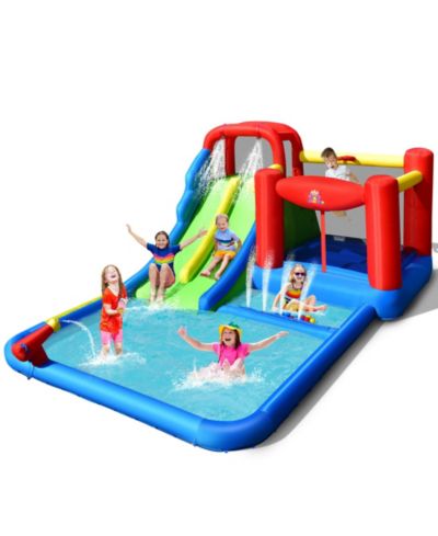 Costway Inflatable Water Slide Bounce Castle, 205"L x 150"W x 94.5"H, Ages 3+
