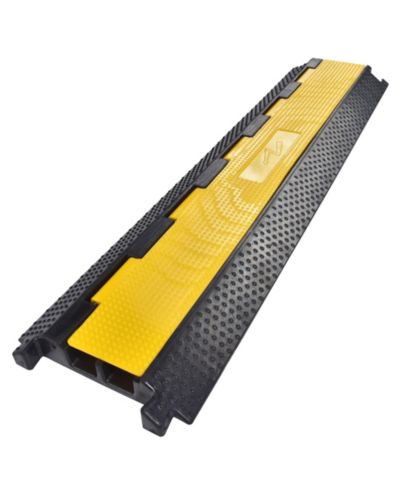 Yescom Cable Ramp Protector 2 Channel Garden Hose Protecitive 22000 Lbs Load Capacity Speed Bump for Road Driveway