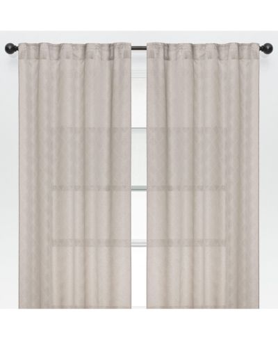 Chanasya Premium Diamond Textured Semi Sheer Curtain Panels