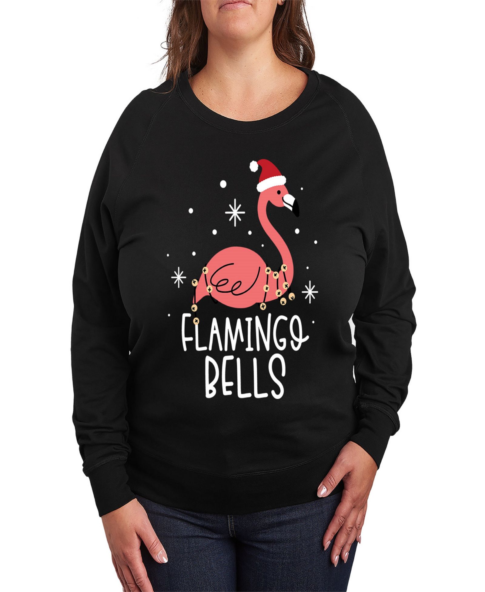 Hybrid Apparel Plus Size Flamingo Bells Graphic Pullover T-shirt