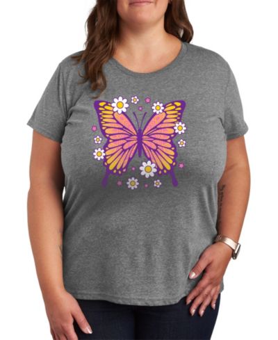 Hybrid Apparel Plus Size Butterfly Graphic T-shirt
