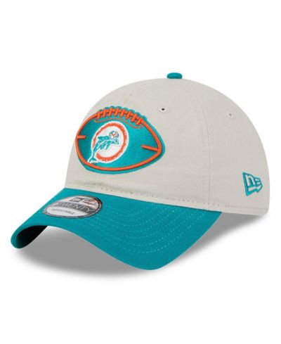 Мужская кепка New Era Miami Dolphins 2024 Sideline Historic 9TWENTY регулируемая, Stone/Aqua