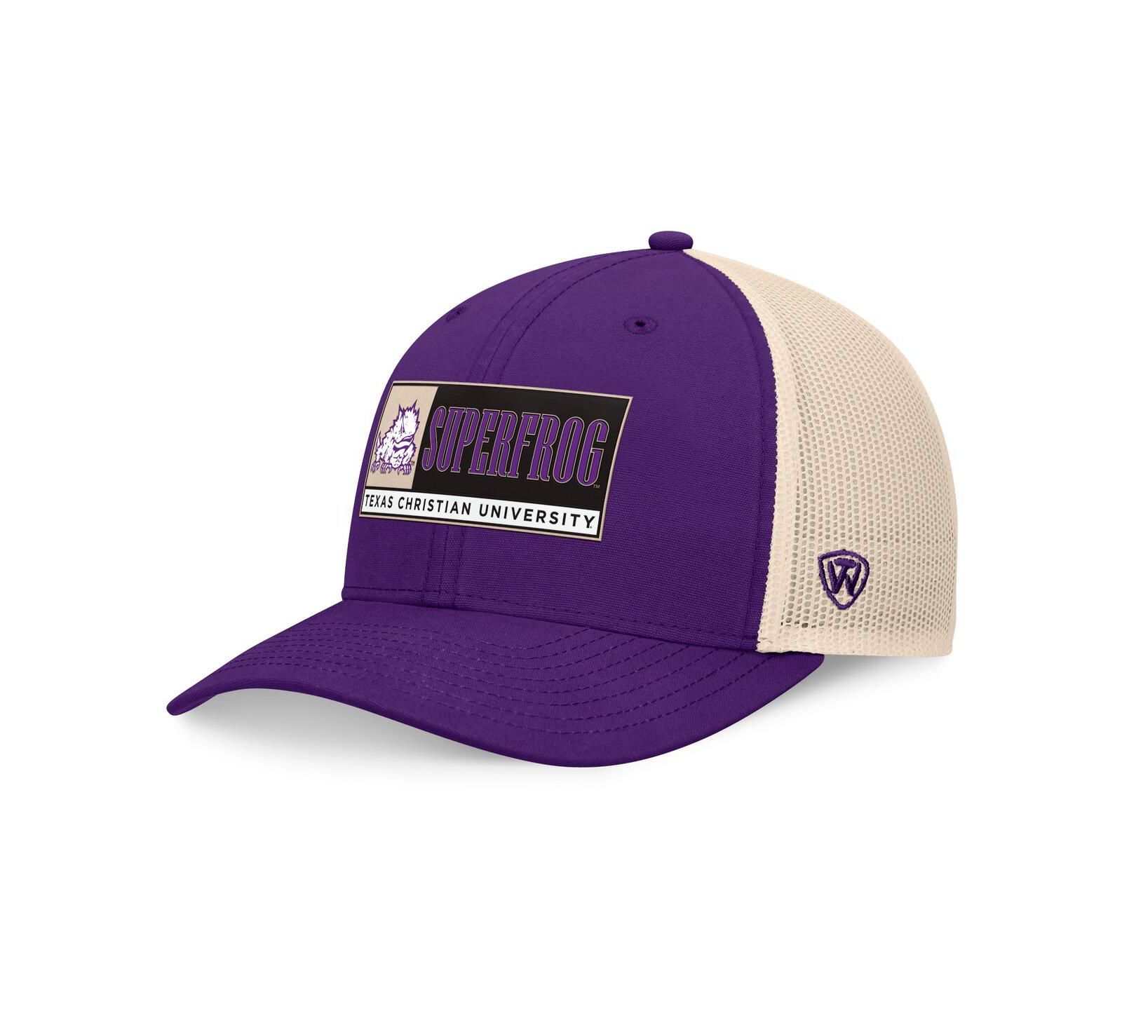 Мужская кепка Top of the World Purple/Natural TCU Horned Frogs Bennett Trucker Adjustable
