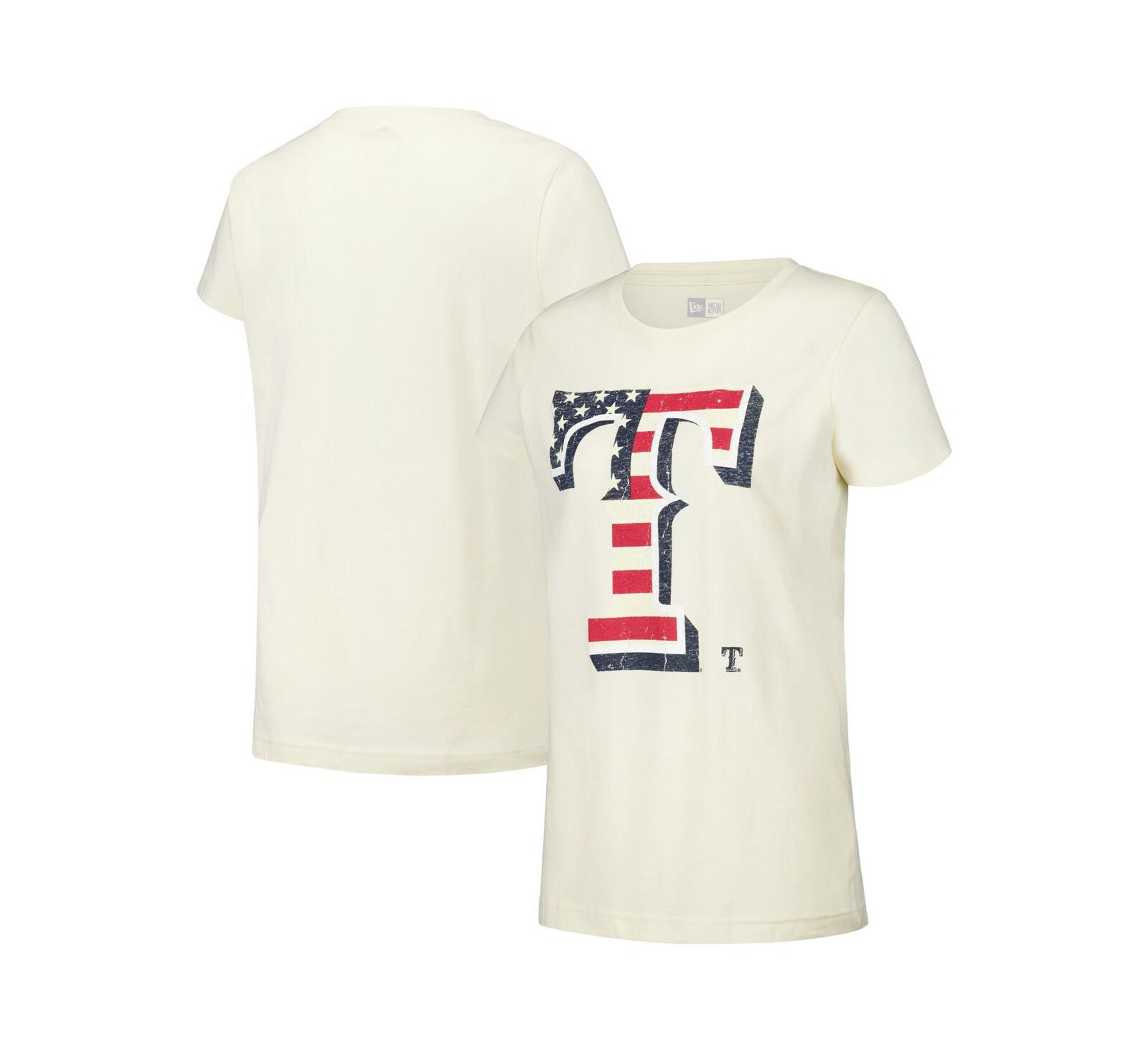 Футболка New Era Women's Cream Texas Rangers Vintage
