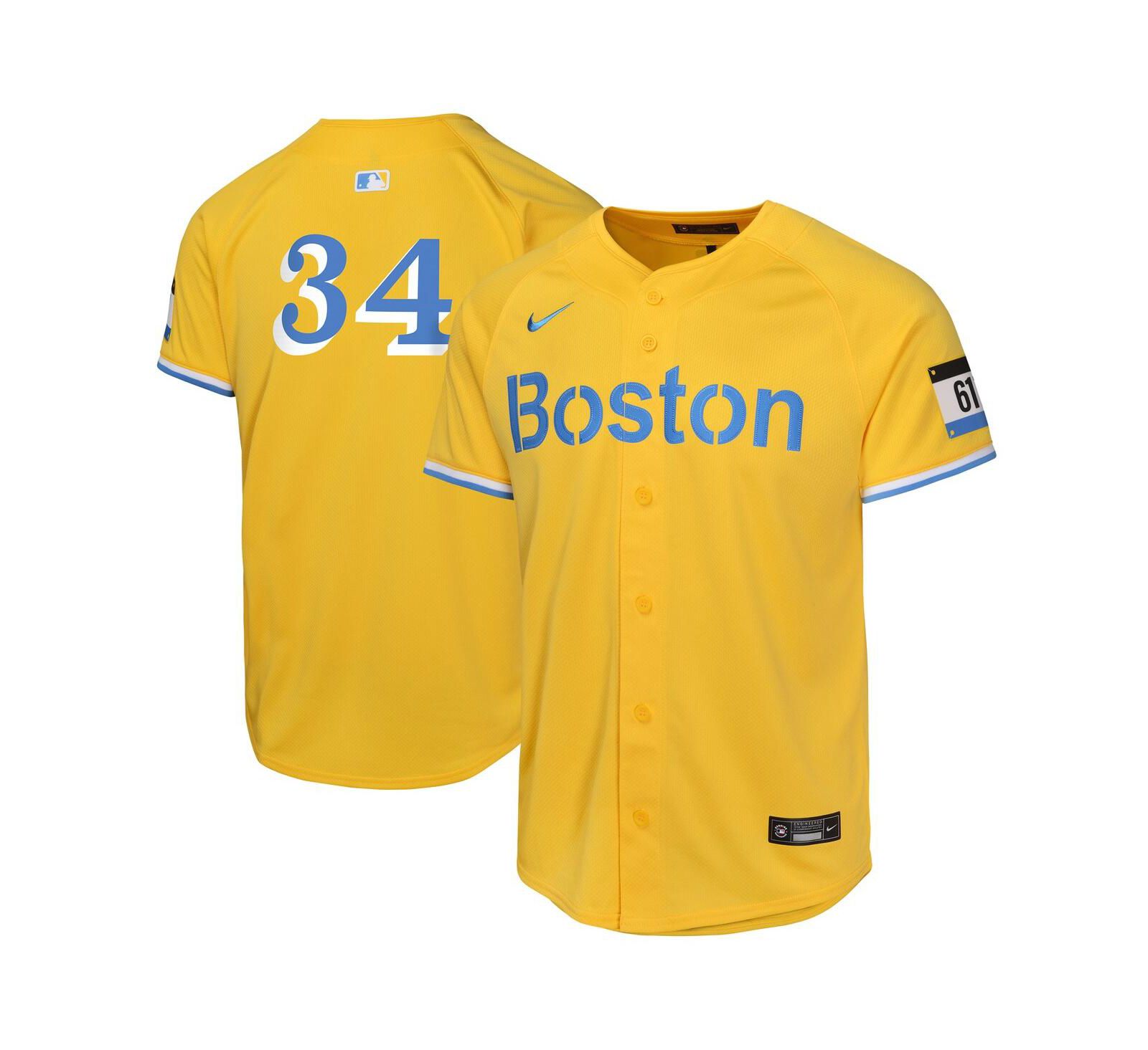 Детская हेल्ersey Nike Big Boys and Girls David Ortiz Gold Boston Red Sox City Connect Limited Player