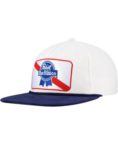 Мужская кепка Lids White/Navy Pabst Blue Ribbon Corduroy Rope Golf Snapback Hat