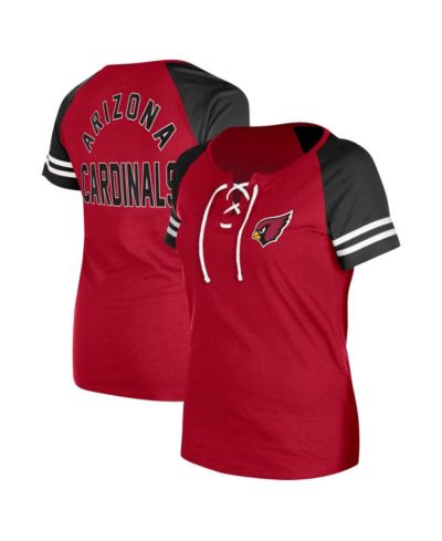 Женская футболка New Era Cardinal Arizona Cardinals Raglan с завязками